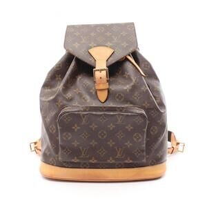 LOUIS VUITTON Authentic Brown Monogram Leather Backpack